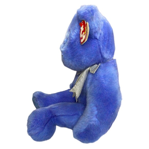 Ty Beanie Buddies "Clubby IV" Blue Teddy Bear Plush Official Club Large 14" - Picture 3 of 15